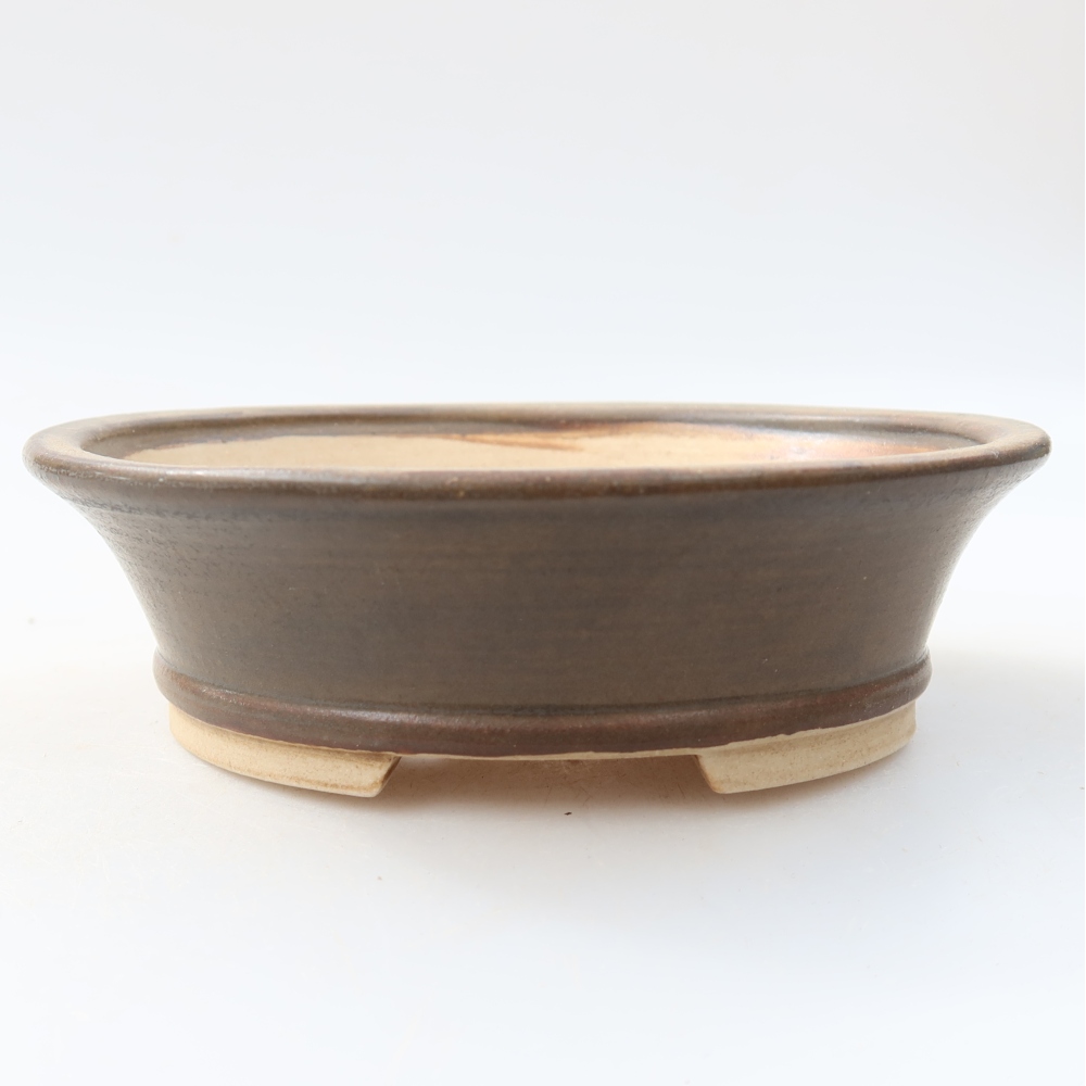 Kerámia bonsai tál, 13 x 11,5 x 4 cm, barna színű