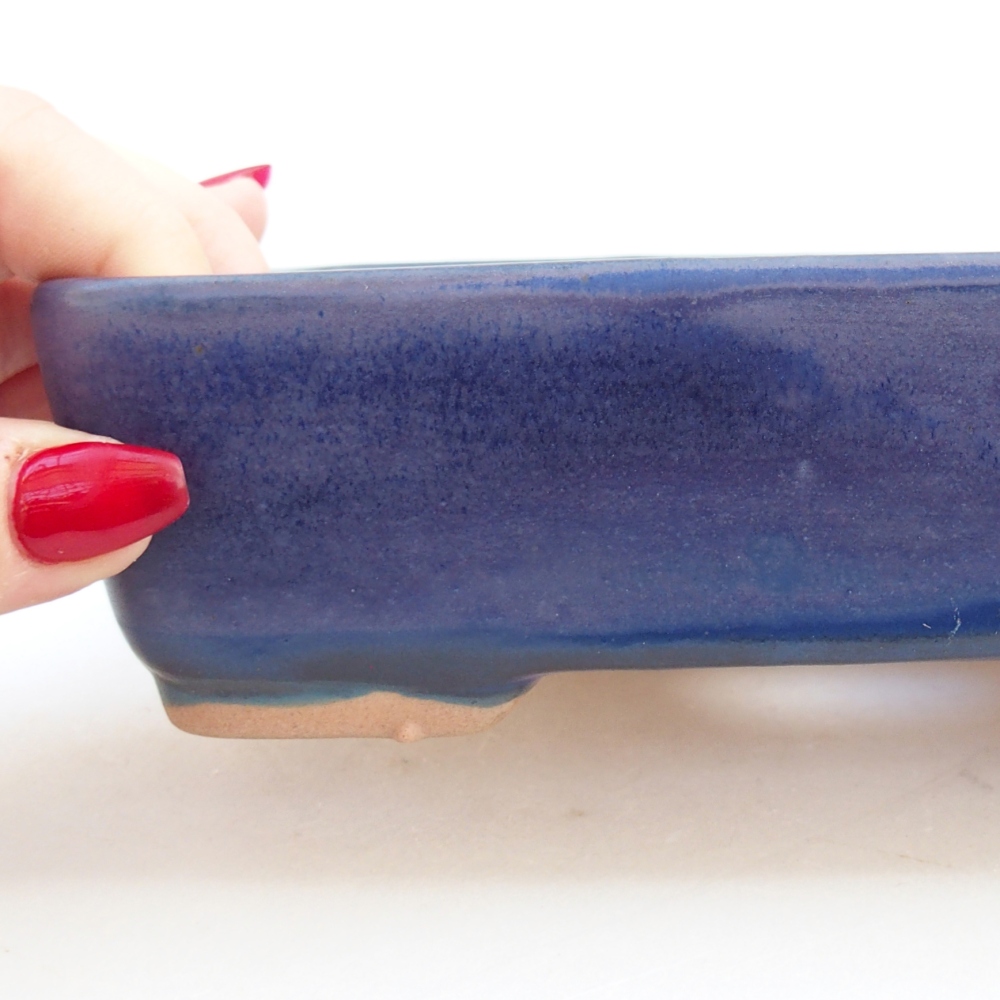 kerámia bonsai tál 18,5 x 13,5 x 3,5 cm, kék színben