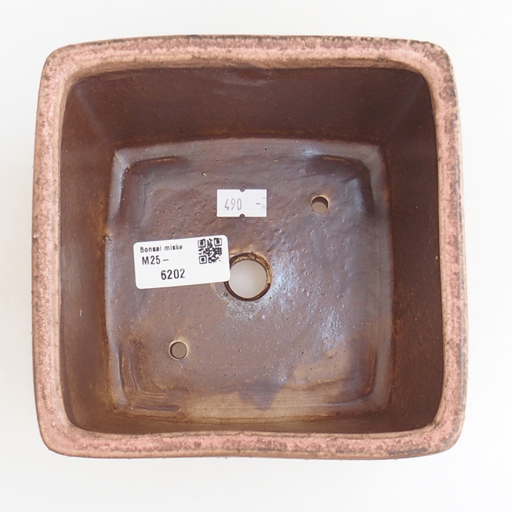 kerámia bonsai tál 15 x 15 x 9,5 cm, rózsaszínű
