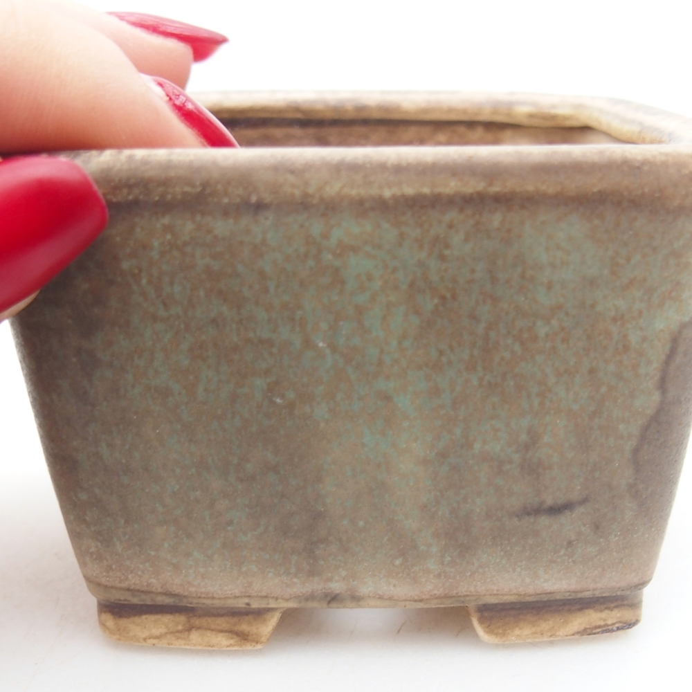 kerámia bonsai tál 6 x 6 x 4,5 cm, zöld