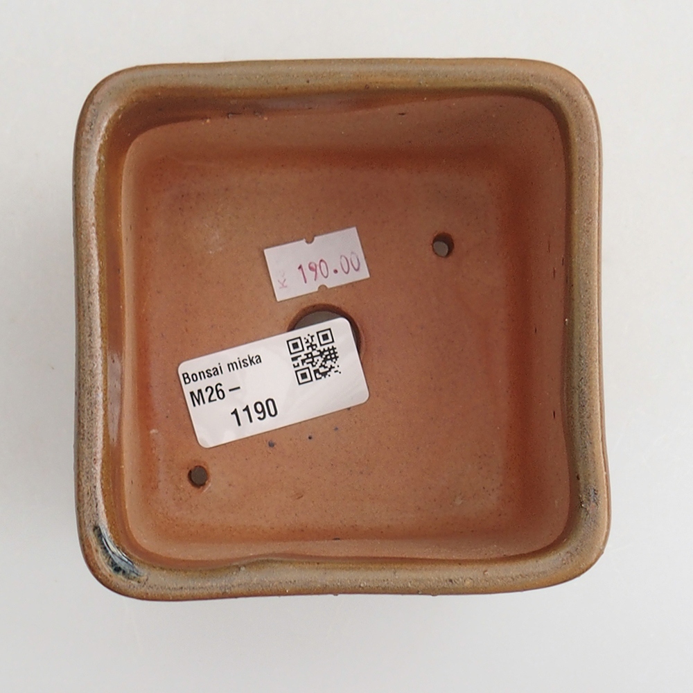 kerámia bonsai tál 10 x 10 x 8 cm, barna