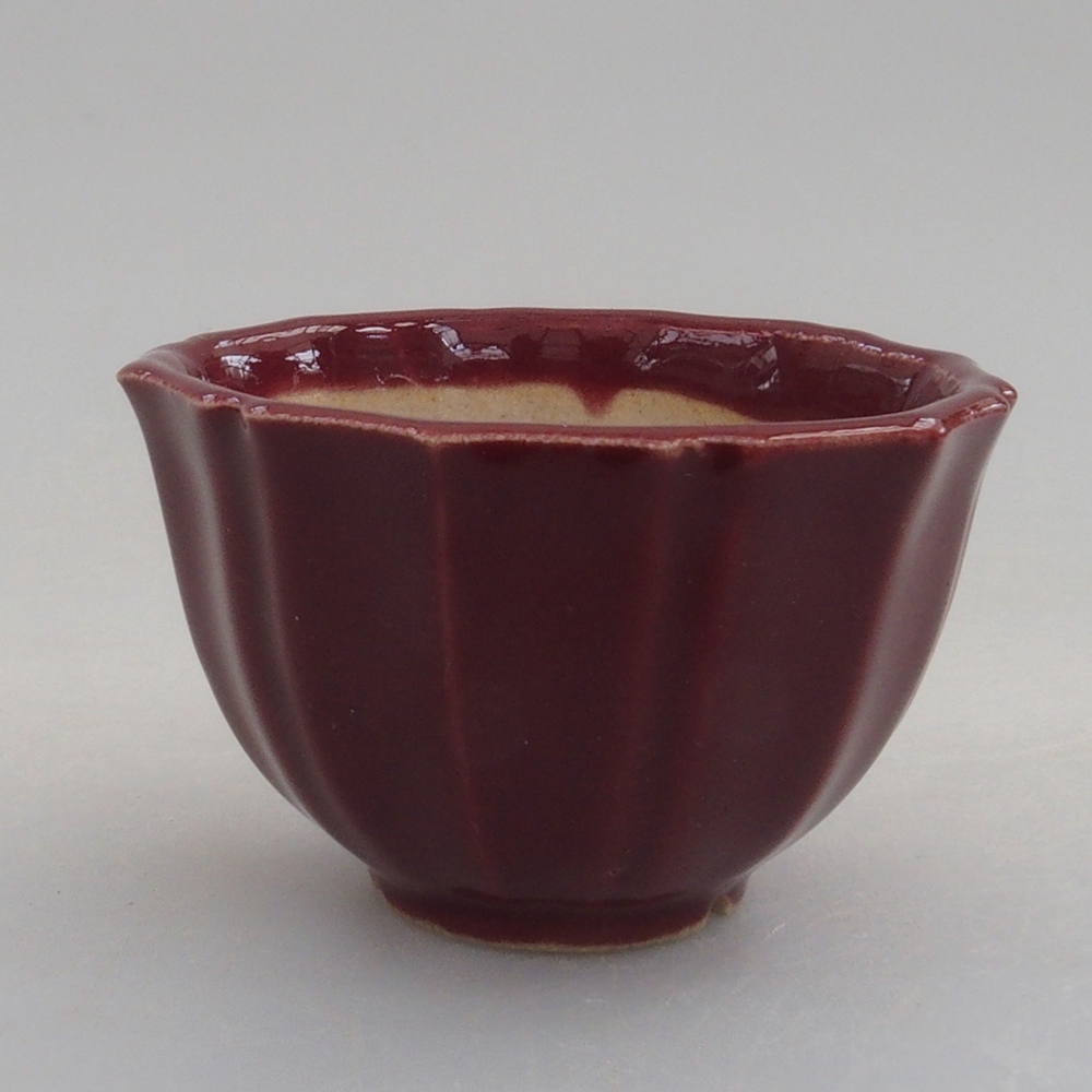 Mini bonsai tál 5 x 5 x 3 cm, bordó színű