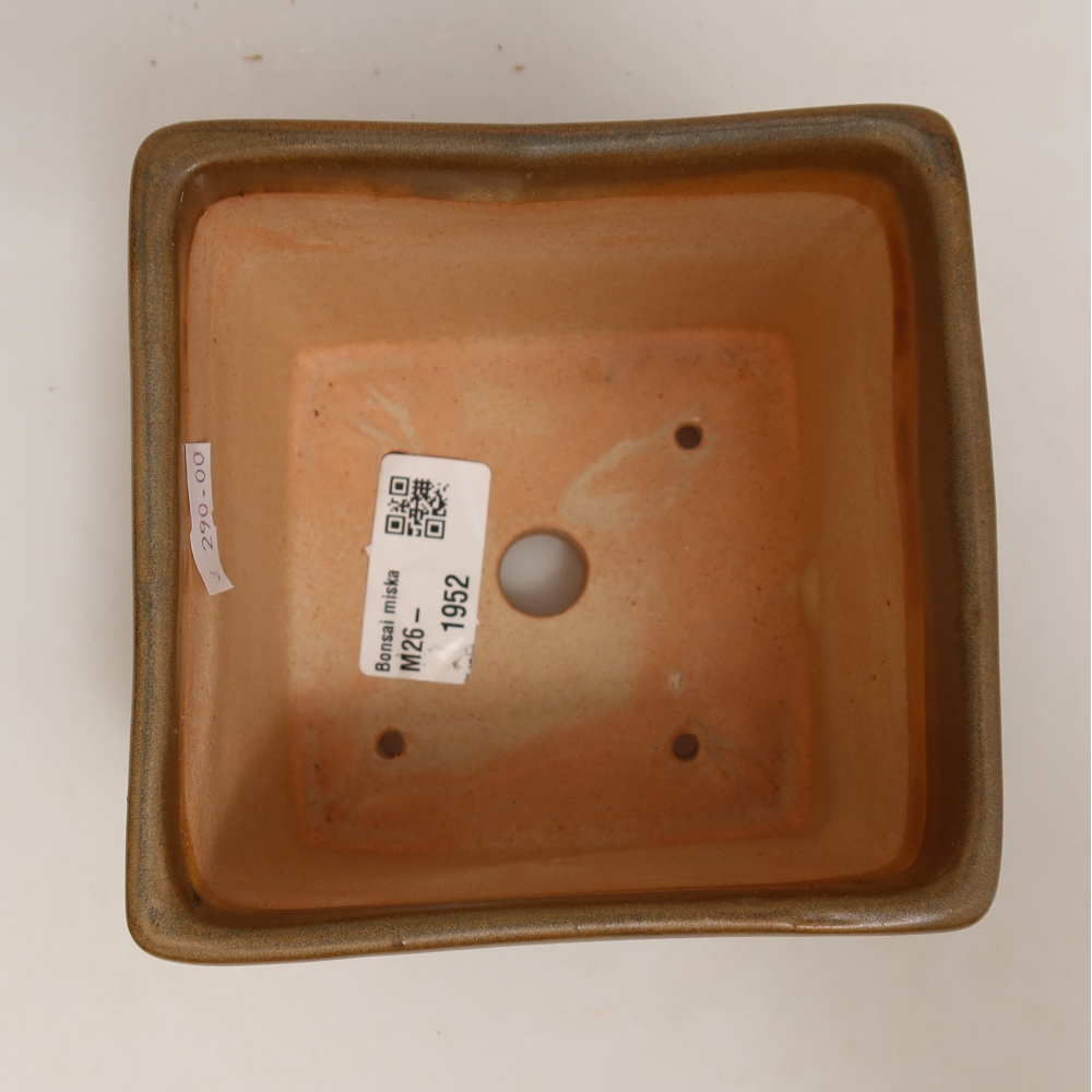 kerámia bonsai tál 11 x 11 x 8,5 cm, barna