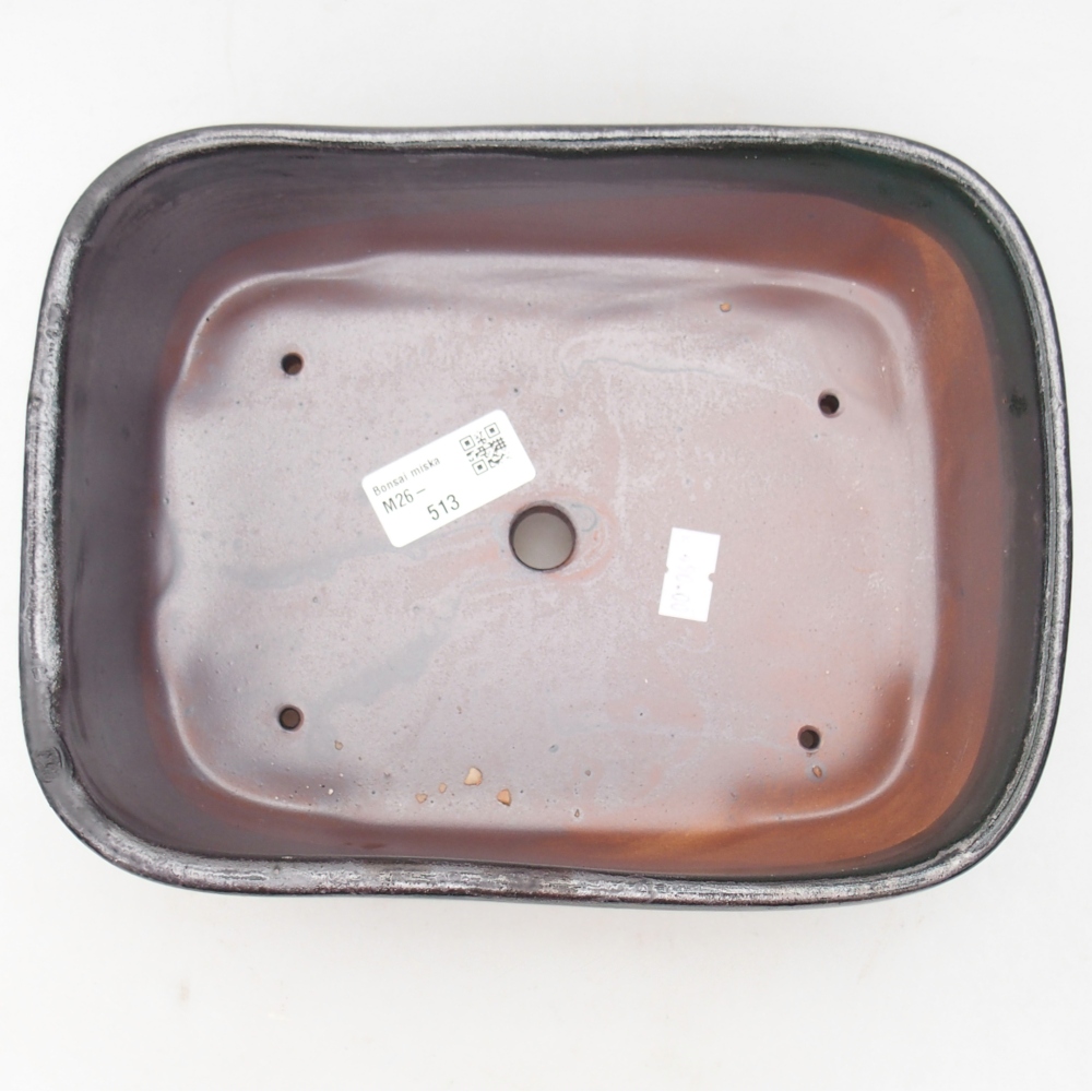 kerámia bonsai tál 23 x 17 x 7,5 cm, zöld