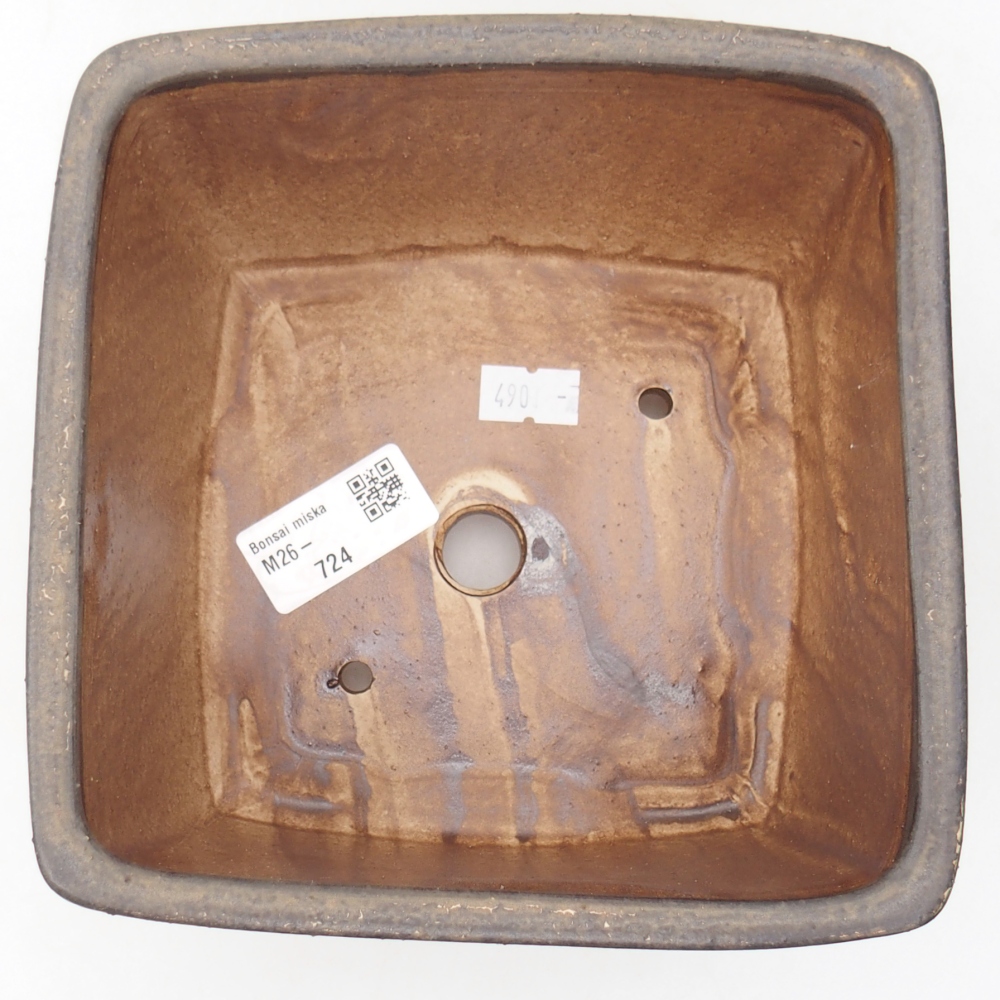 kerámia bonsai tál 16 x 16 x 10 cm, barna
