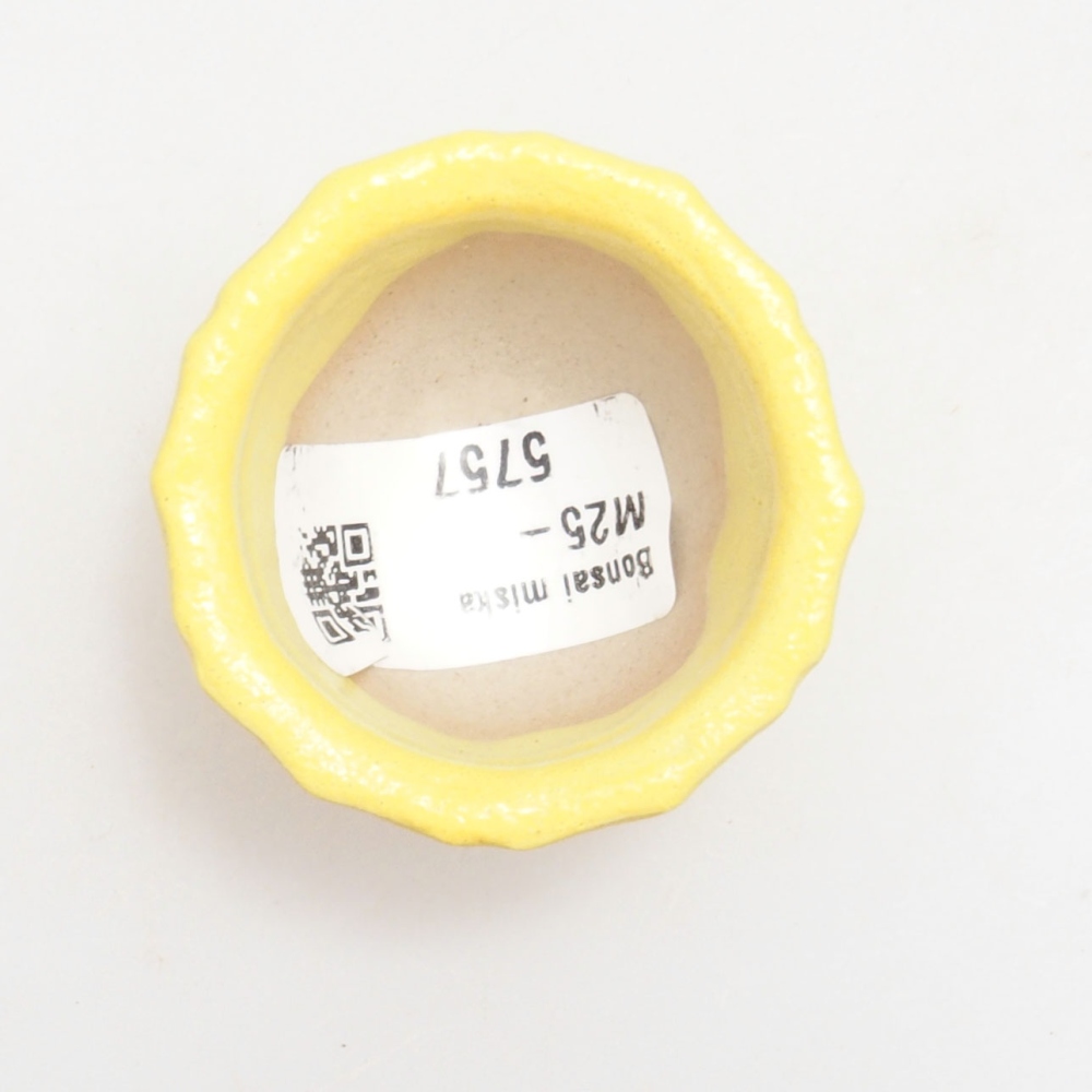 kerámia bonsai tál 5 x 5 x 3 cm, sárga