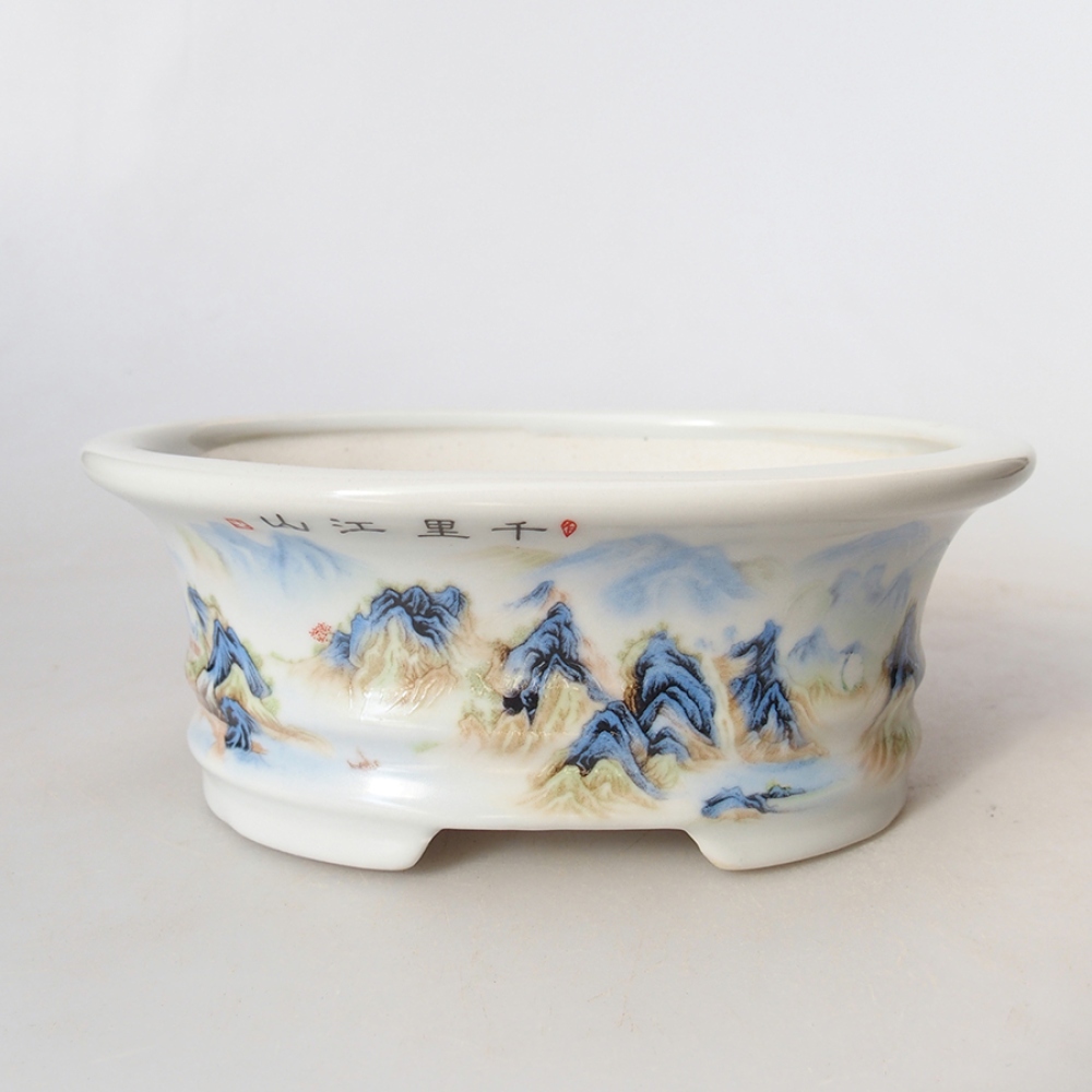 kerámia bonsai tál 14,5 x 11 x 4,5 cm, fehér színű