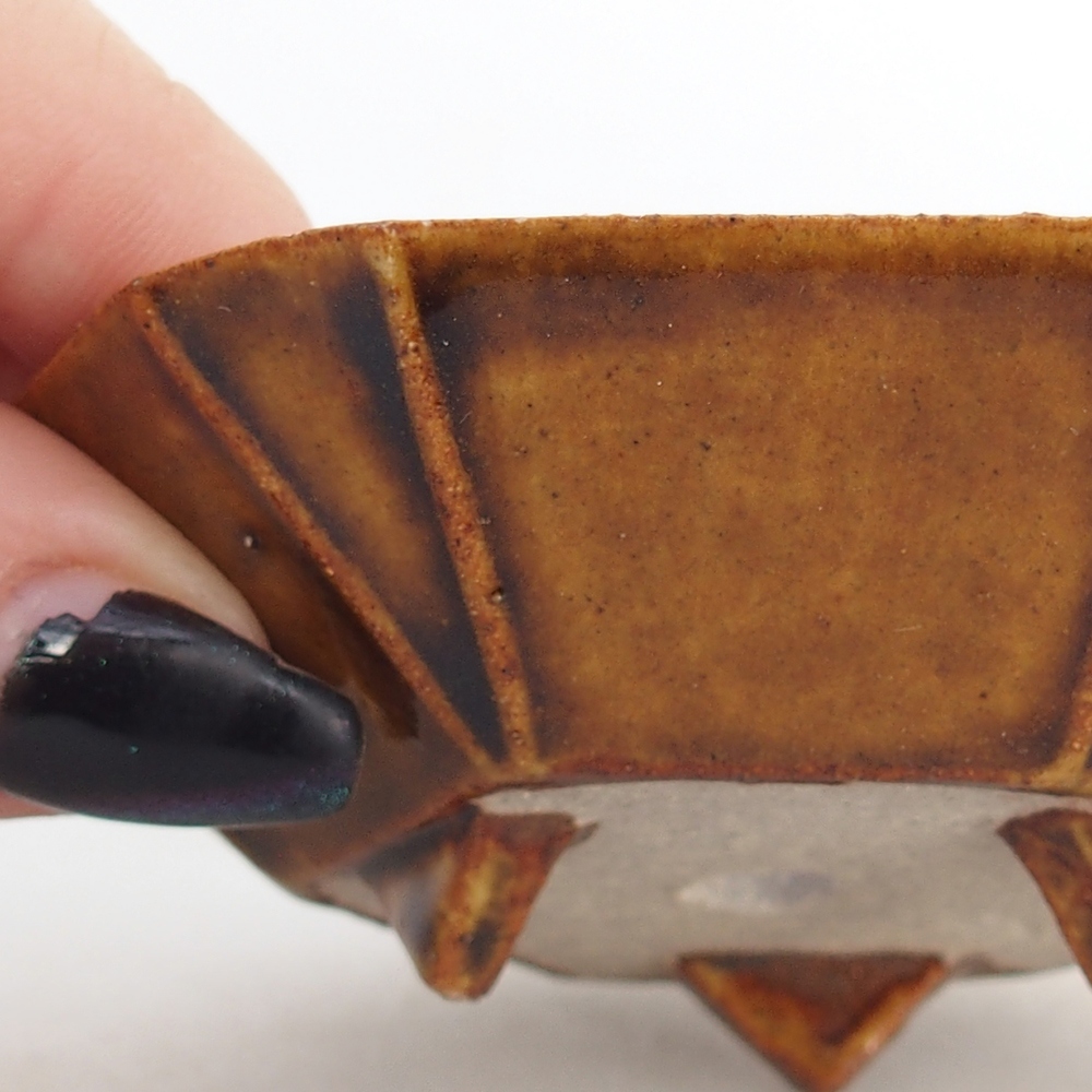 kerámia bonsai tál 8,5 x 8 x 2,5 cm, barna