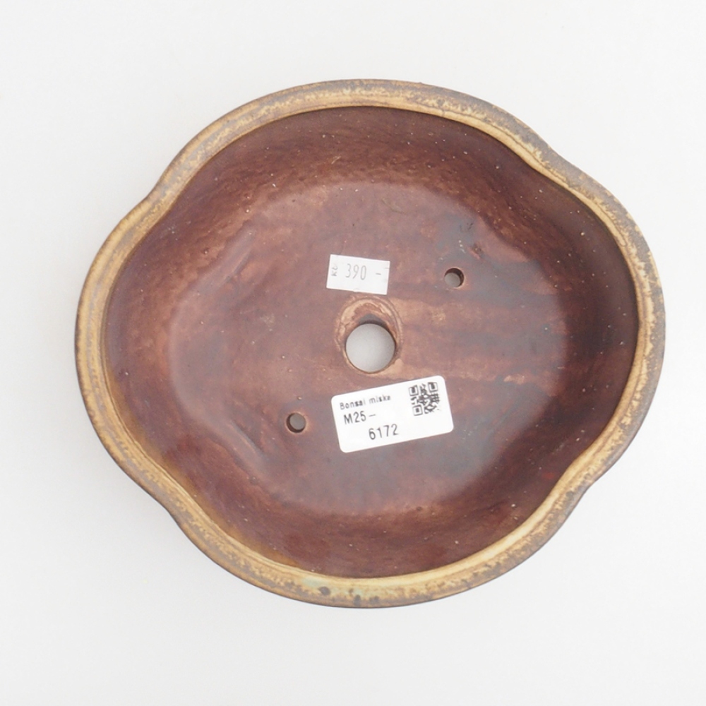 kerámia bonsai tál 10 x 8,5 x 4 cm, barna