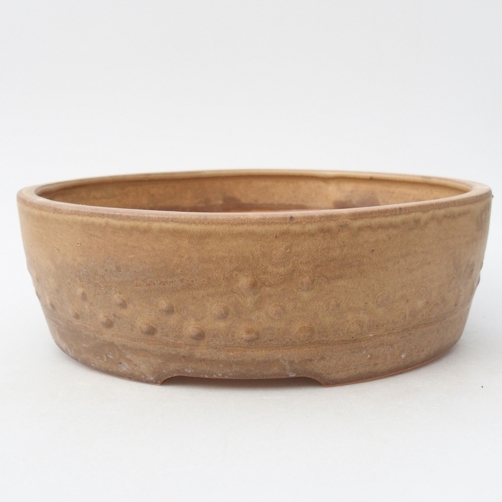 kerámia bonsai tál 24,5 x 24,5 x 7 cm, bézs színű