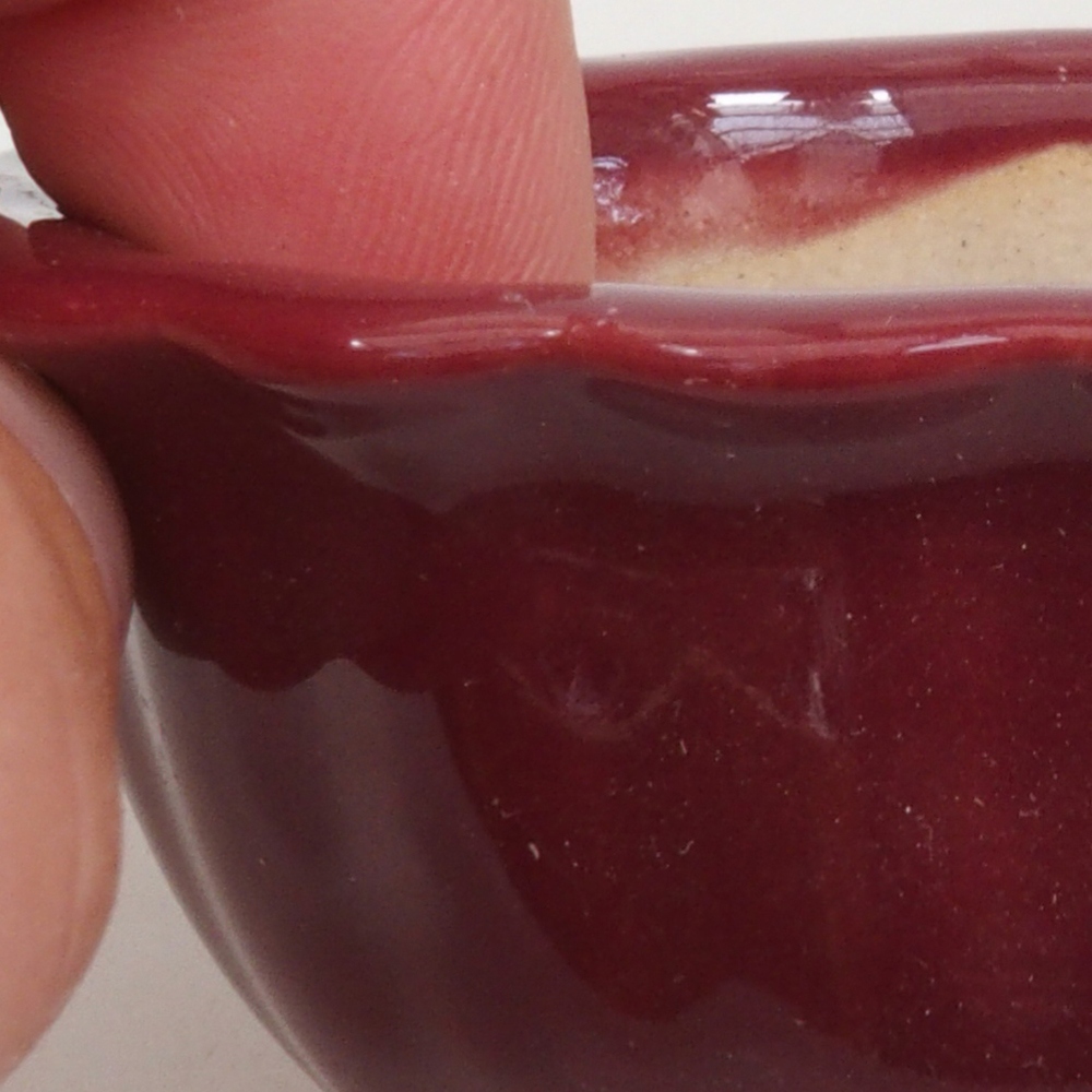 Mini bonsai tál 6,5 x 6,5 x 3,5 cm, bordó színű