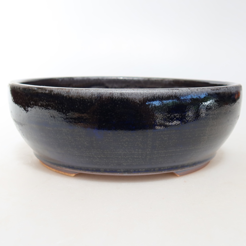 Kerámia bonsai tál, 19 x 19 x 7 cm, szürke színű