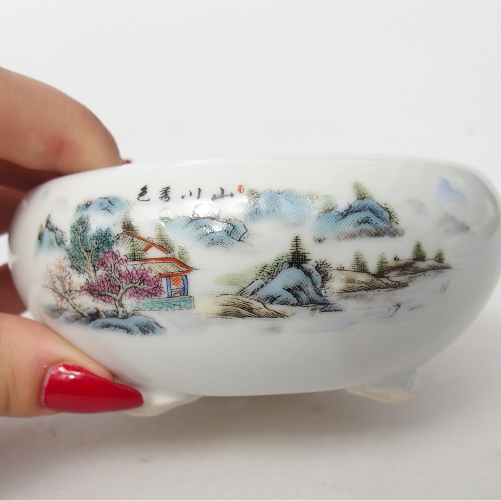 kerámia bonsai tál 10 x 10 x 5 cm, fehér színben