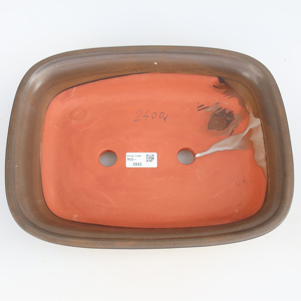 Kerámia tál  33,5 x 26 x 8 cm, barna színű