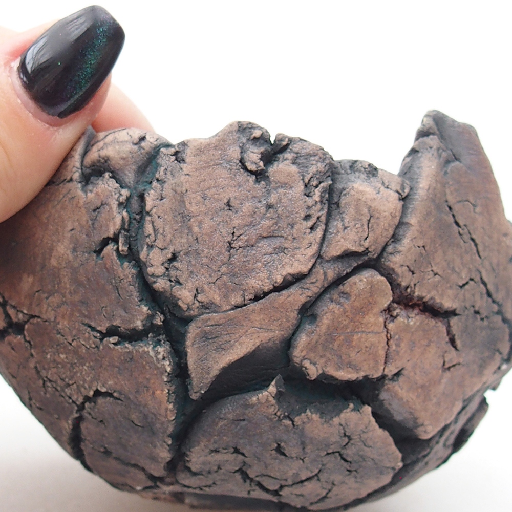 Kerámia kagyló 9 x 9 x 6 cm , zöld színű