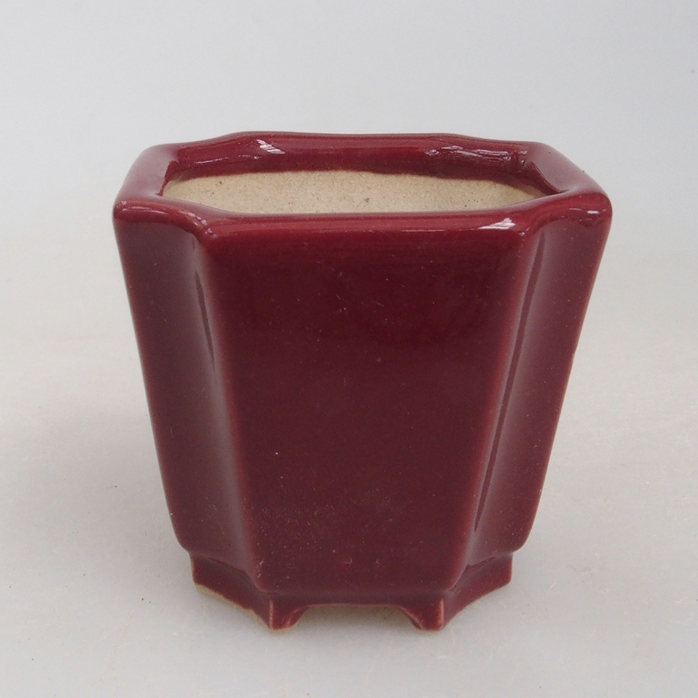 Mini bonsai tál 4 x 4 x 4 cm, bordó színű
