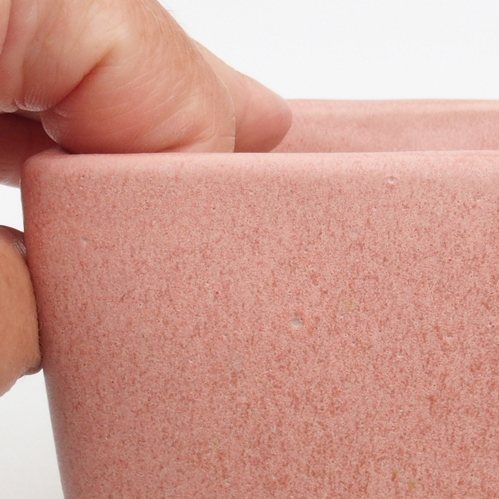 kerámia bonsai tál 11 x 11 x 8,5 cm, rózsaszínű