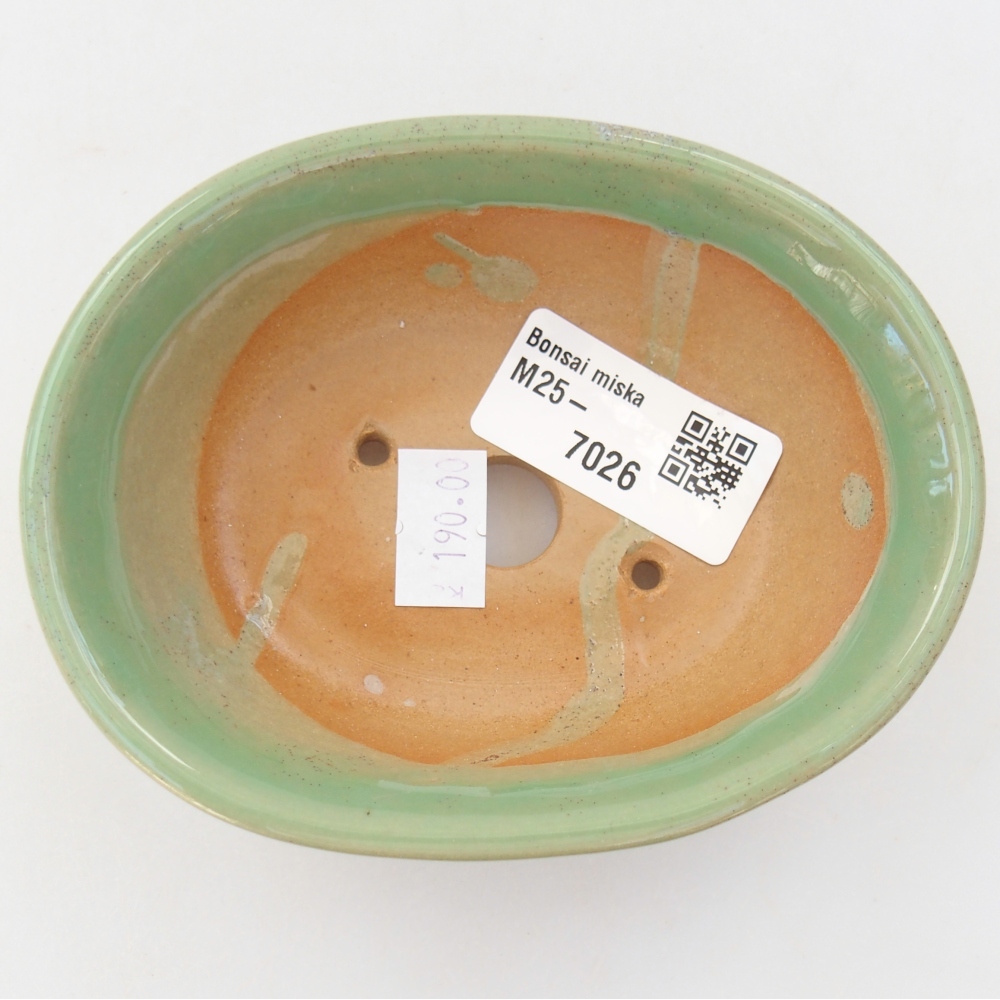 kerámia bonsai tál 11 x 9 x 4 cm, zöld