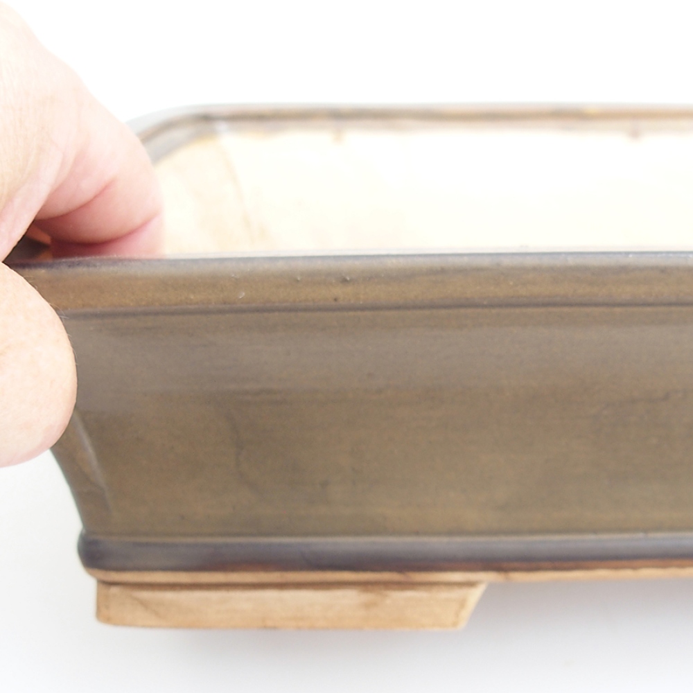 kerámia bonsai tál 29,5 x 25 x 7,5 cm, barna