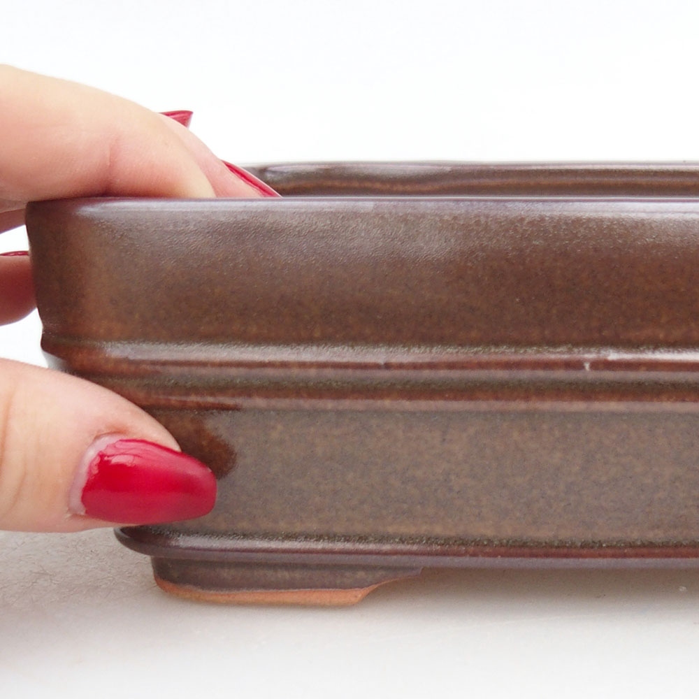 kerámia bonsai tál 17 x 12 x 5,5 cm, barna