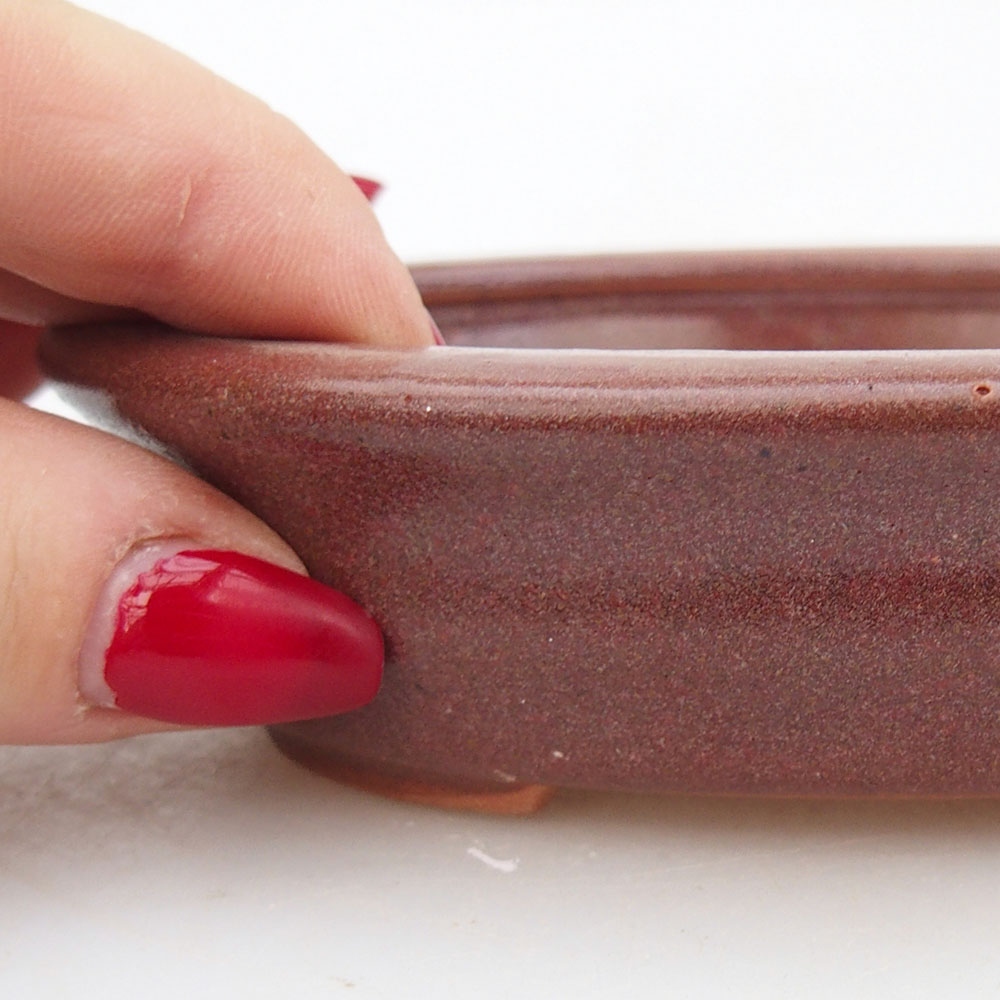 kerámia bonsai tál 12 x 10 x 3 cm, bordó