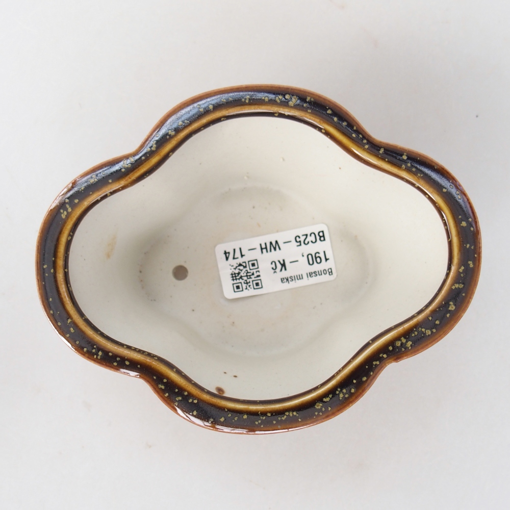 kerámia bonsai tál 12,5 x 10 x 5,5 cm, sárga