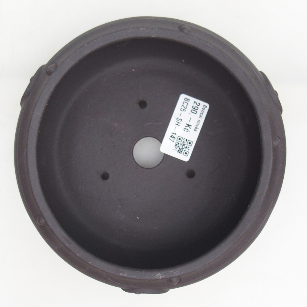 Kerámia bonsai tál 15,5 x 15,5 x 5 cm, fekete színben