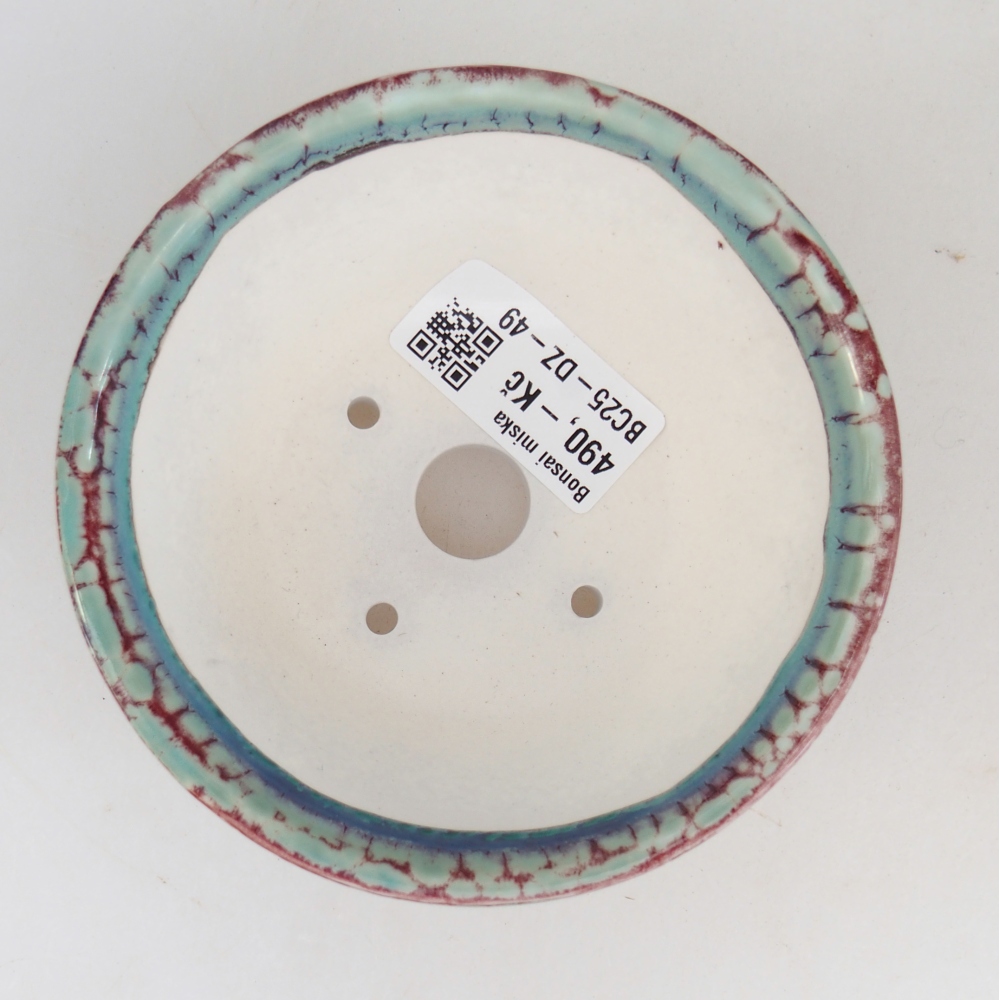 kerámia bonsai tál 10,5 x 10,5 x 5 cm, zöld