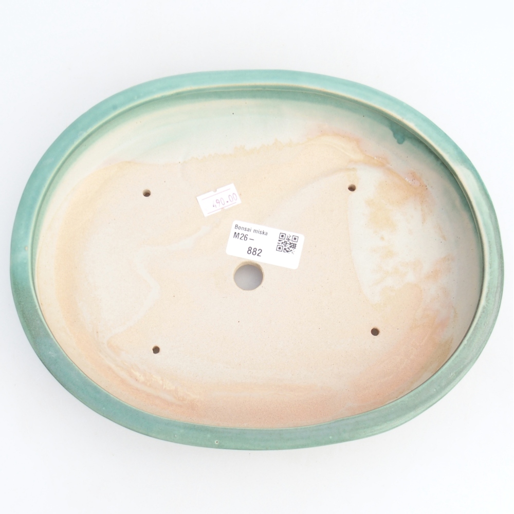 kerámia bonsai tál 24,5 x 20 x 4 cm, zöld