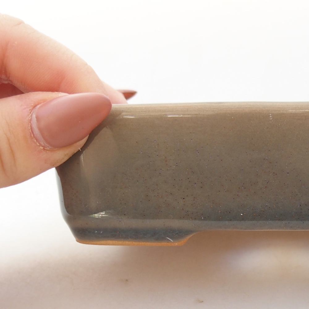 kerámia bonsai tál 13 x 9,5 x 3,5 cm, szürke