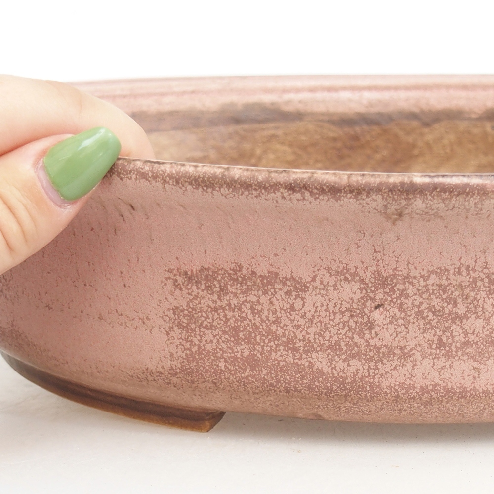 kerámia bonsai tál 32,5 x 28 x 7,5 cm, rózsaszínű