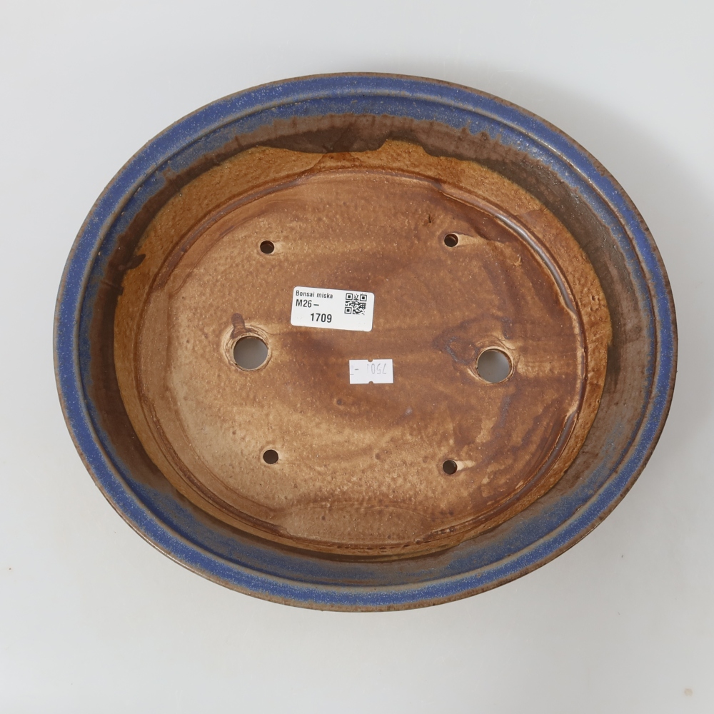 Kerámia bonsai tál, 27 x 24,5 x 5,5 cm, kék színű