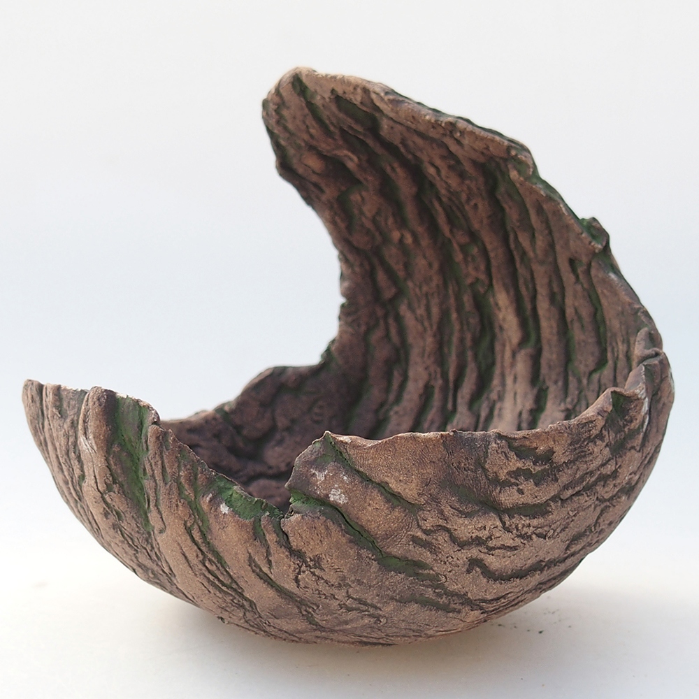 Kerámia kagyló 13 x 13 x 12 cm , zöld színű