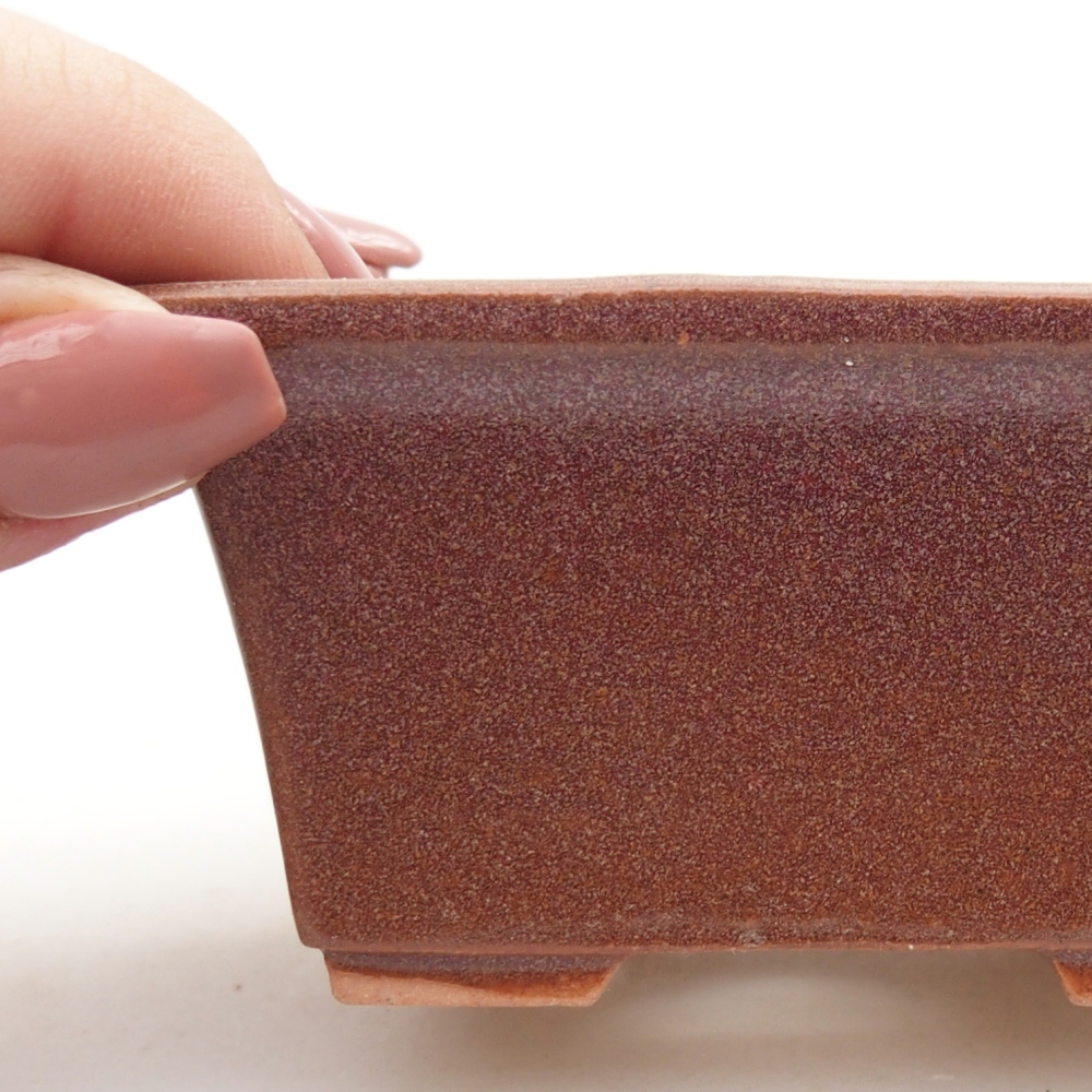 kerámia bonsai tál 8 x 6 x 4 cm, bordó színben