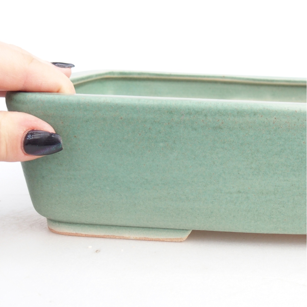 kerámia bonsai tál 26,5 x 20,5 x 7 cm, zöld