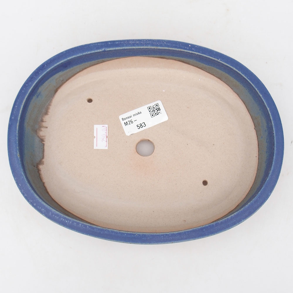 kerámia bonsai tál 22 x 17 x 4 cm, kék színben