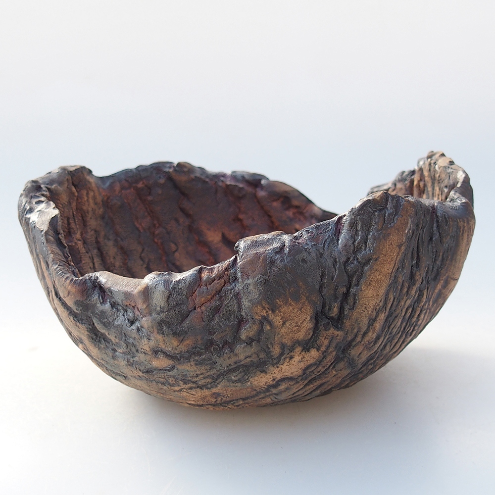 Kerámia kagyló 13,5 x 12,5 x 7,5 cm , színe barna