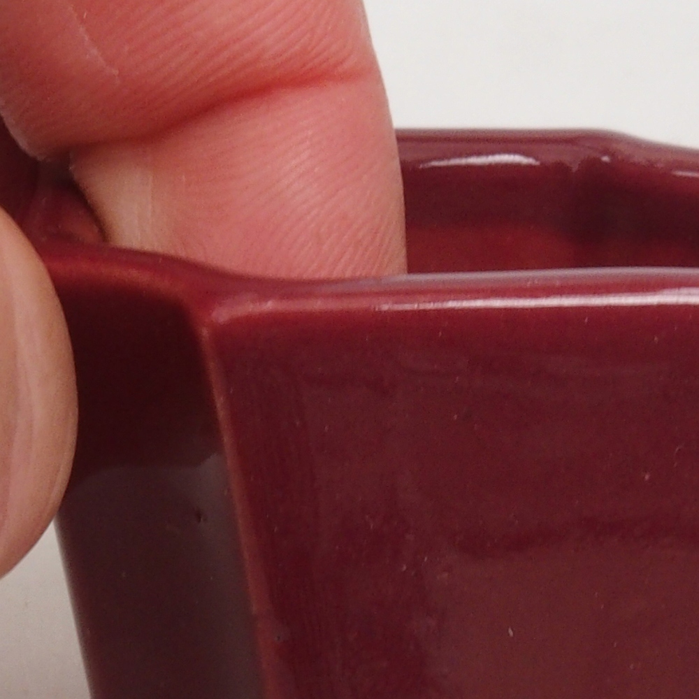 Mini bonsai tál 4 x 4 x 3,5 cm, bordó színű