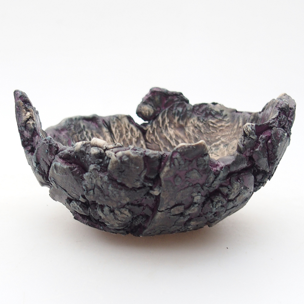 kerámia kagyló 11 x 10 x 6 cm , lila színű