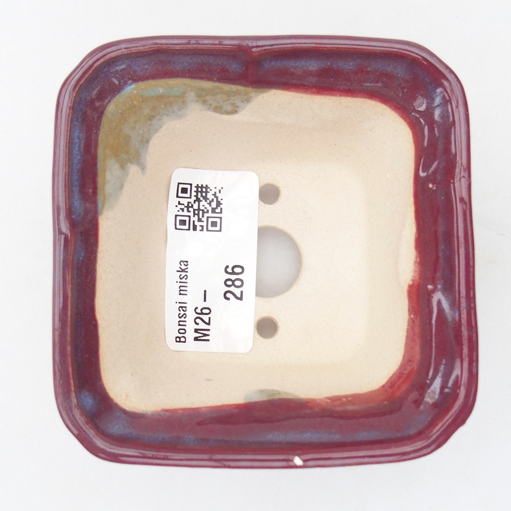 Mini bonsai tál 7,5 x 7,5 x 4,5 cm, bordó színű