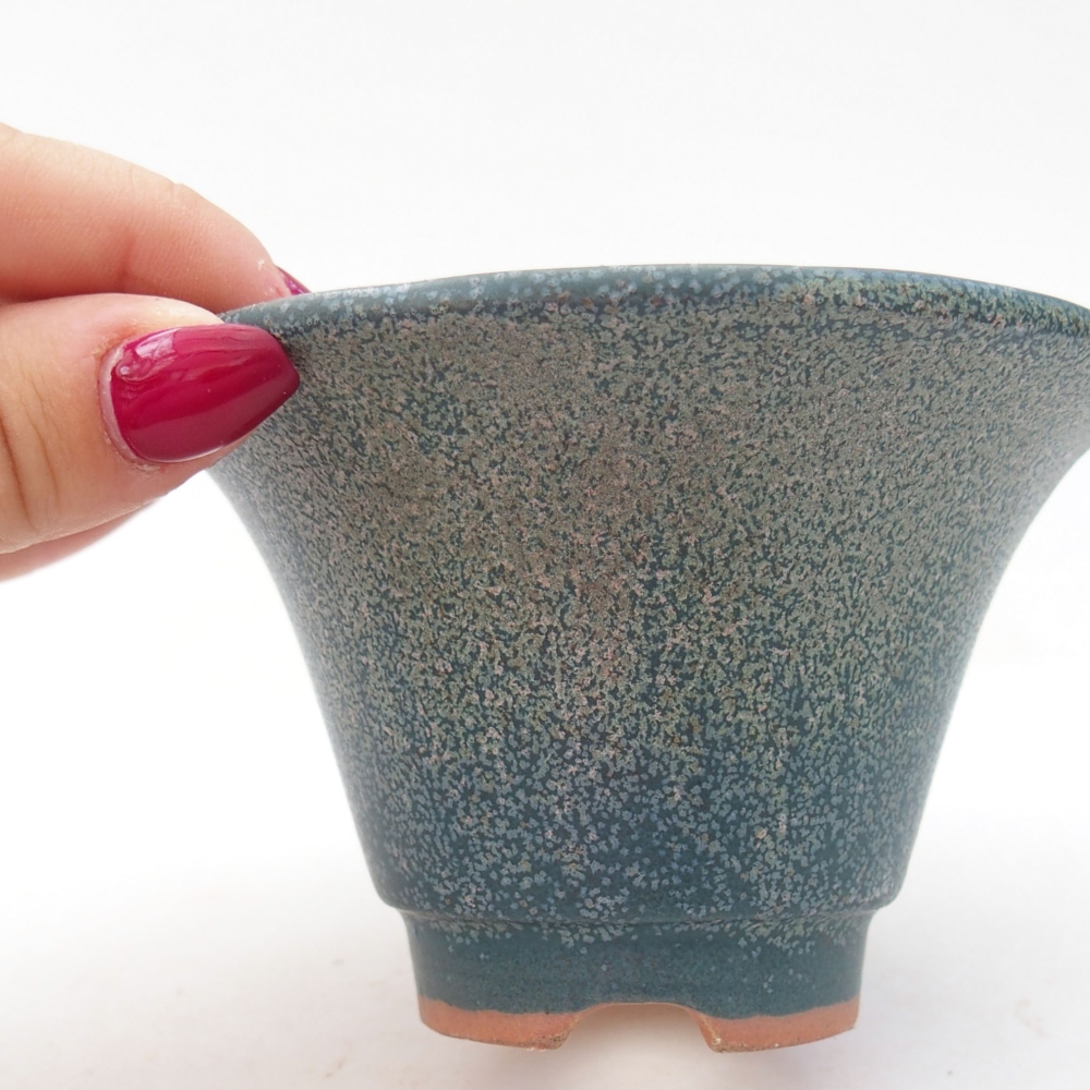 kerámia bonsai tál 10,5 x 10,5 x 6,5 cm, kék színben