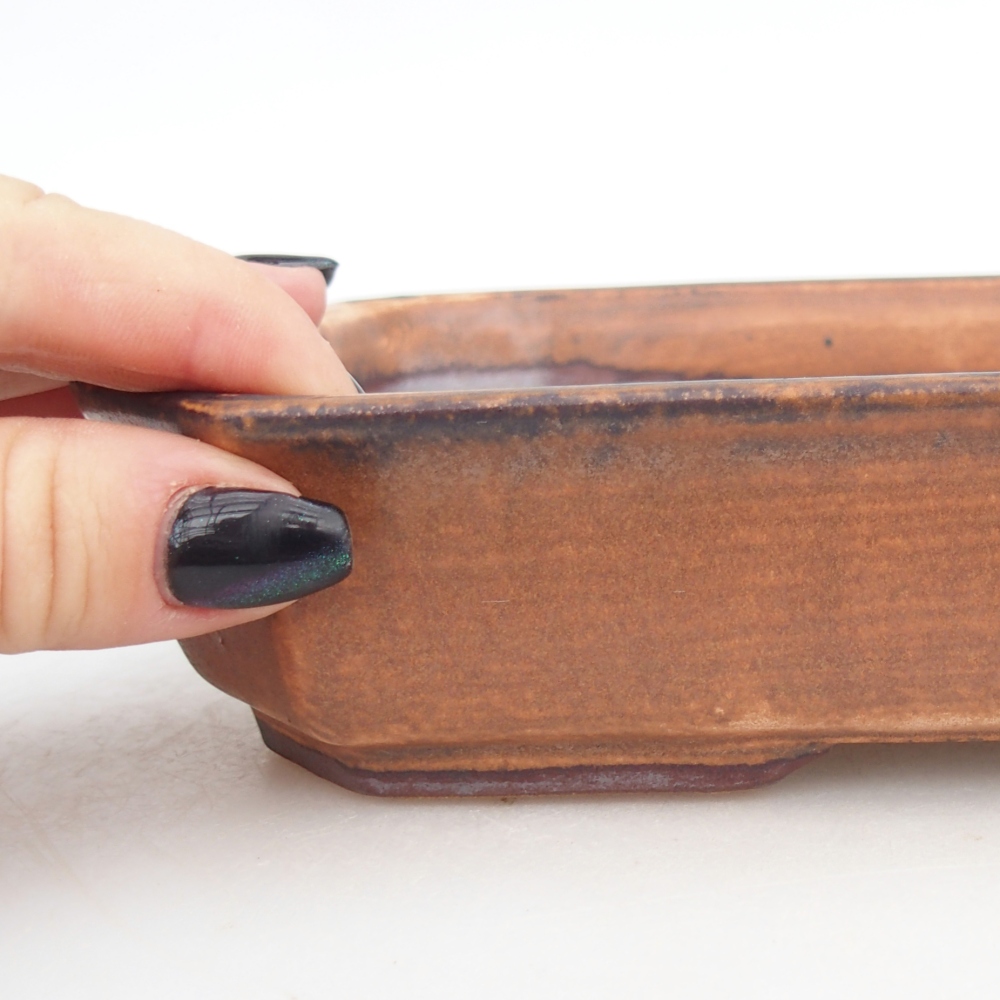 Kerámia bonsai tál 18,5 x 13,5 x 4,5 cm, barna