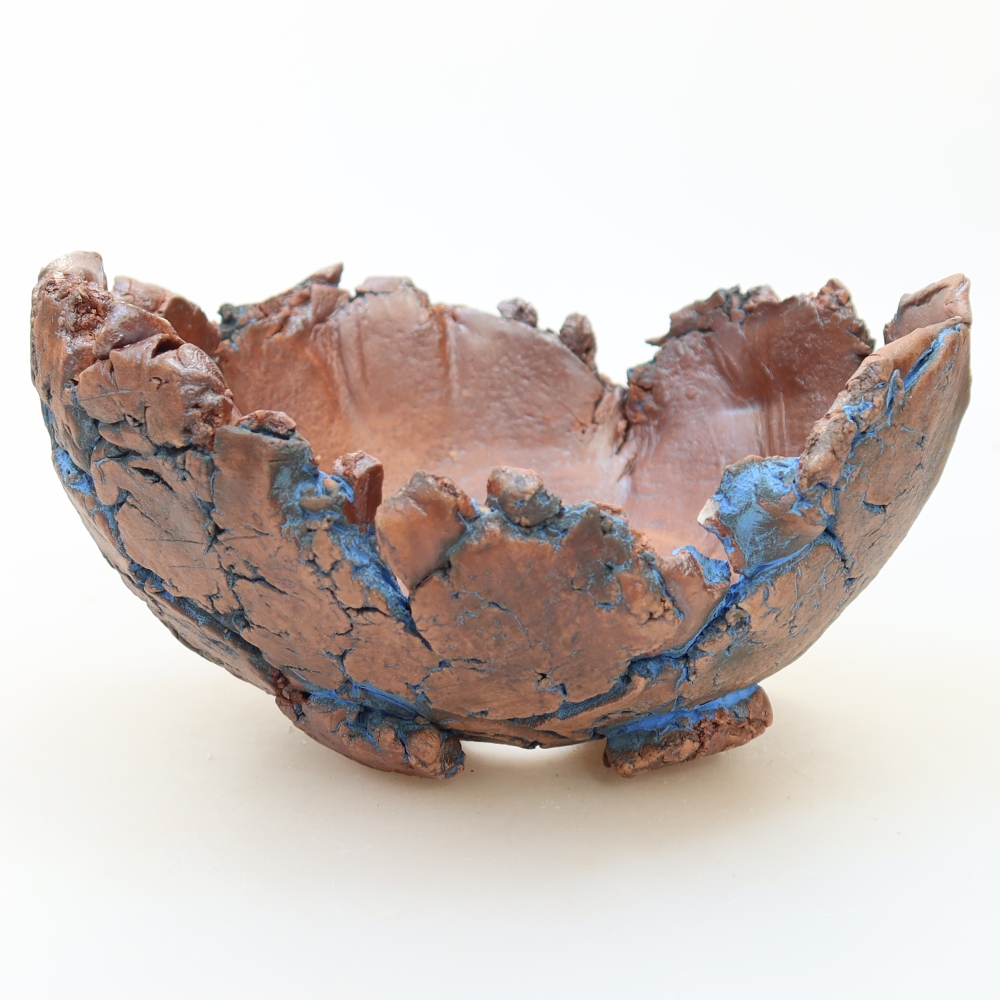 Kerámia tojáshéj, 14,5 x 13 x 8,5 cm, kék színű