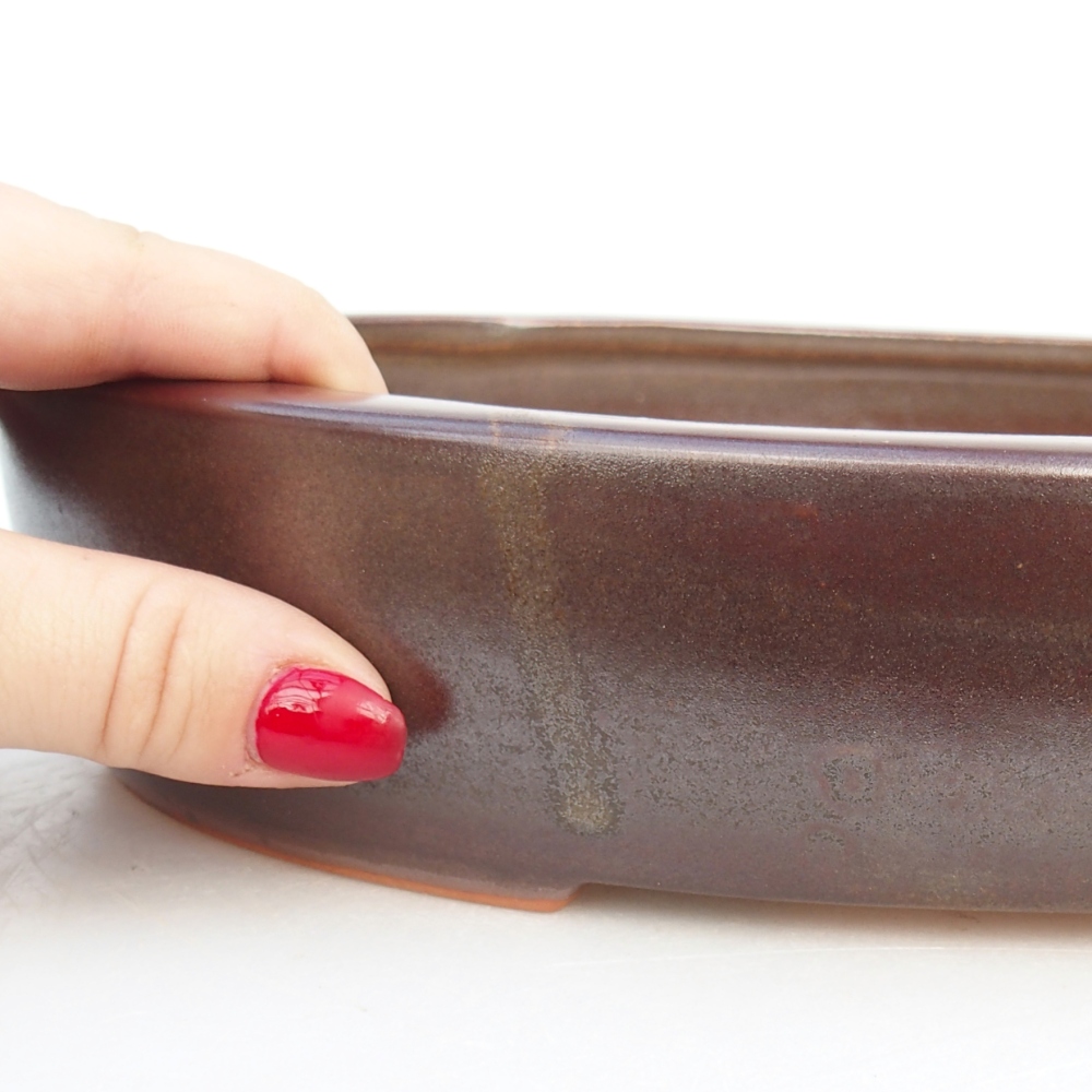 kerámia bonsai tál 27 x 21 x 5 cm, barna