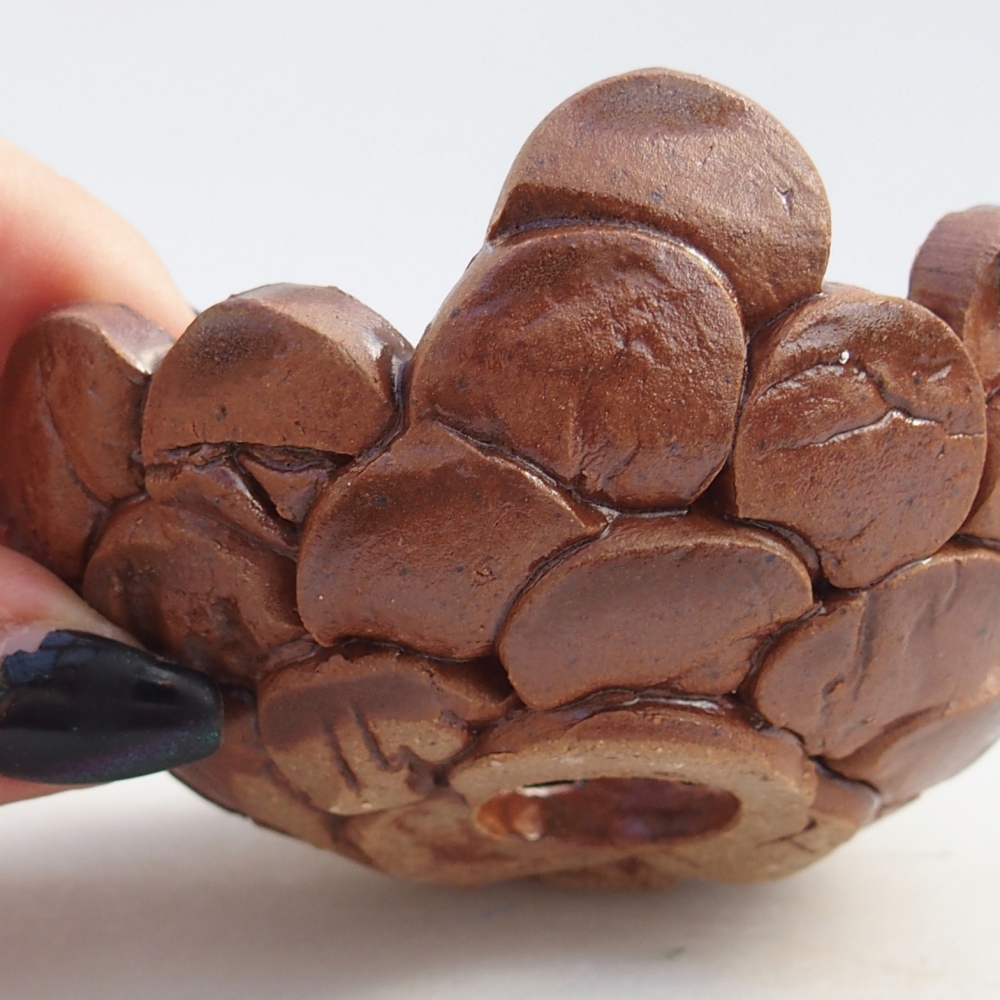 Kerámia kagyló 8,5 x 8,5 x 4 cm , barna színű