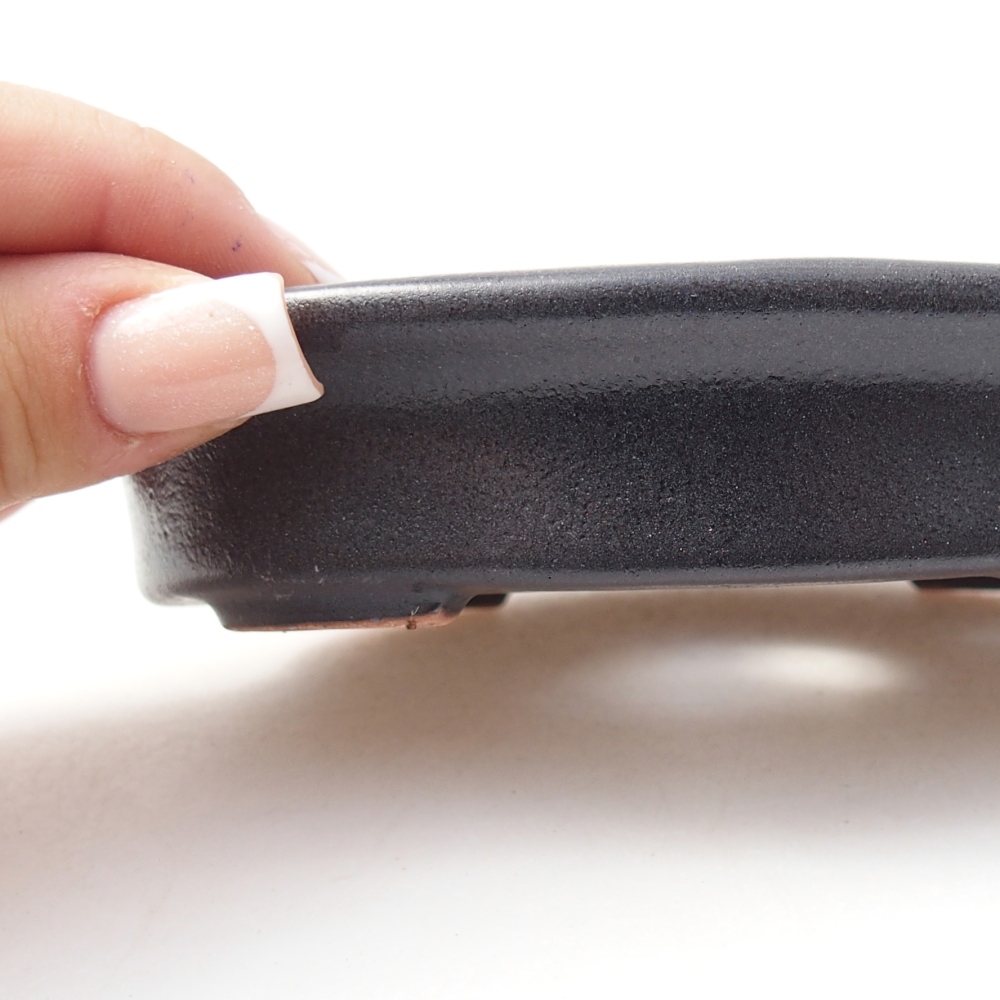 kerámia bonsai tál 13 x 10,5 x 3 cm, fekete