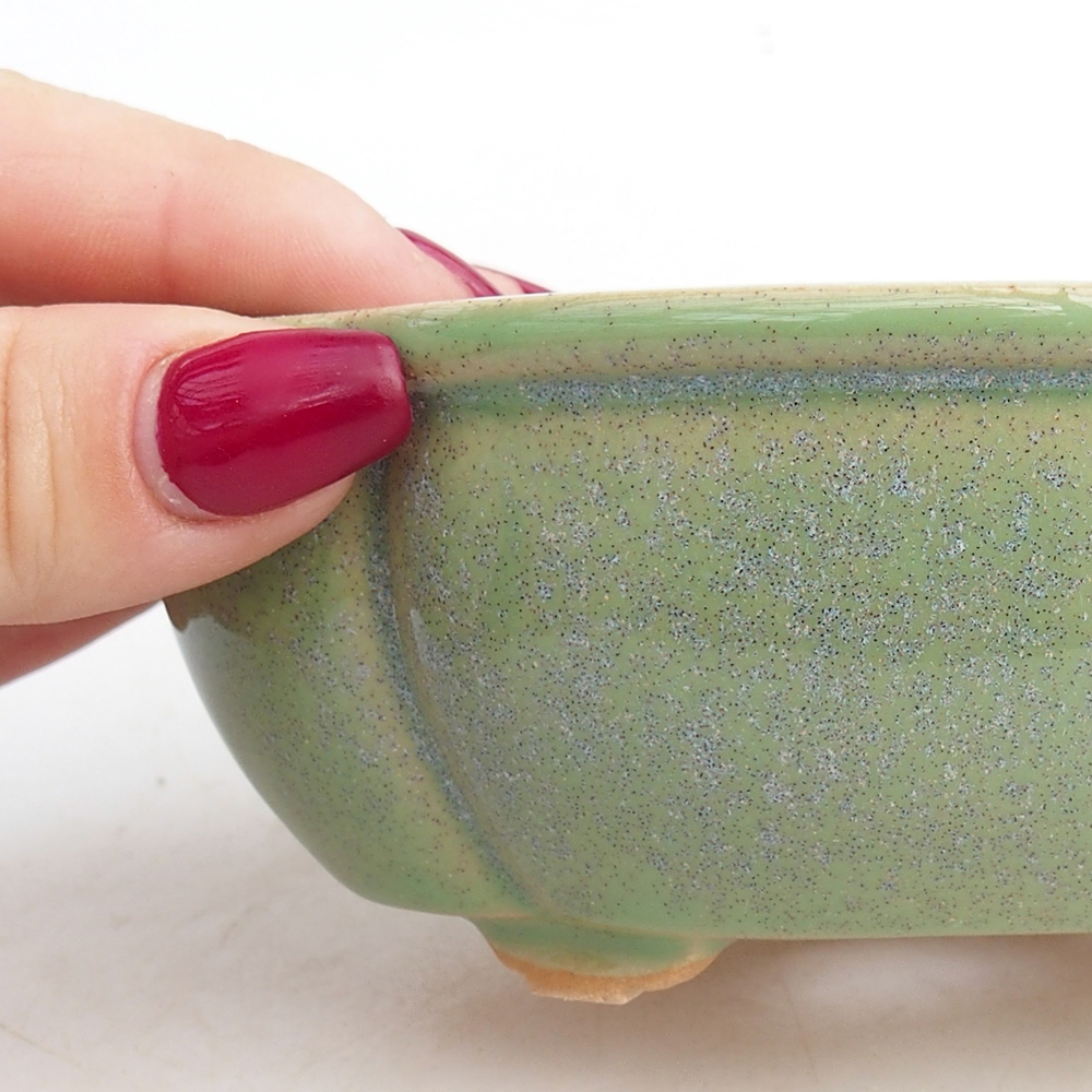 Bonsai kerámia tál 12,5 x 10,5 x 5 cm, zöld