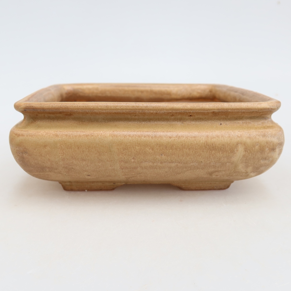 Kerámia bonsai-tál, 15,5 x 15,5 x 6 cm, bézs színű