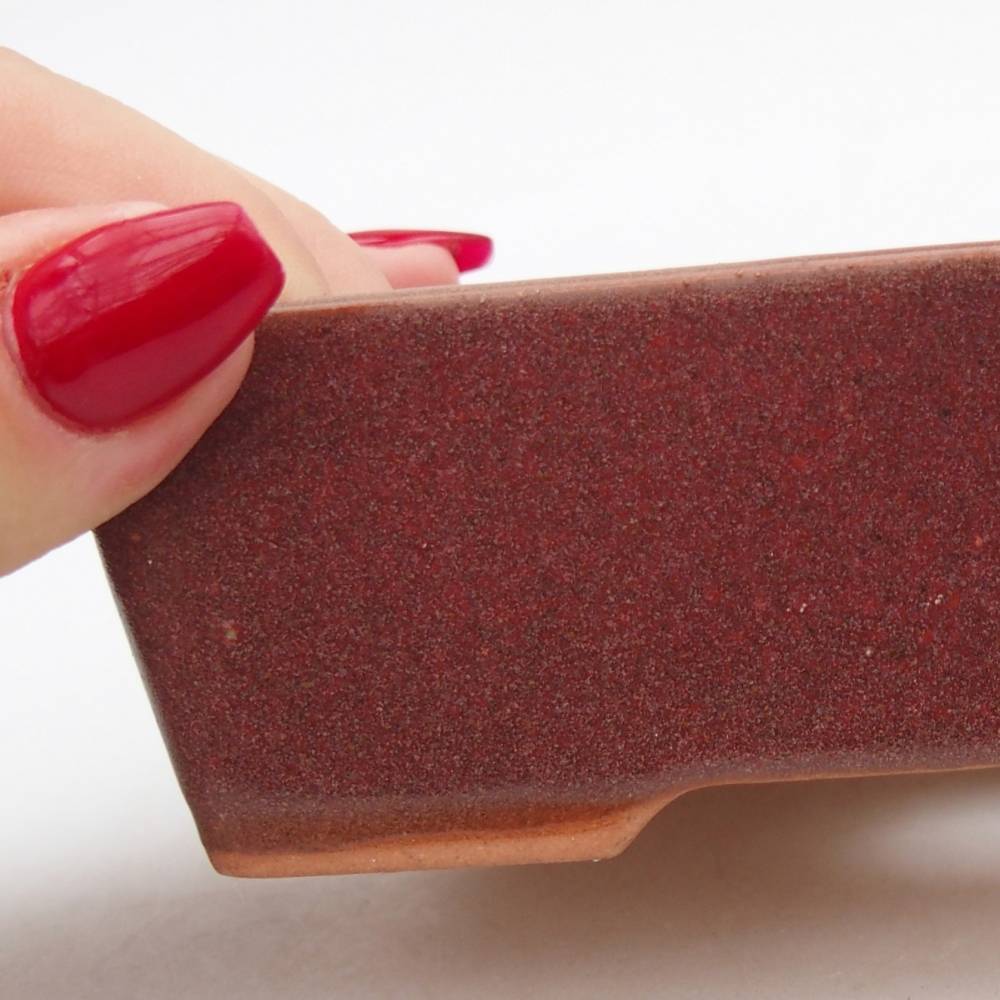 kerámia bonsai tál 11,5 x 9,5 x 6 cm, bordó színben