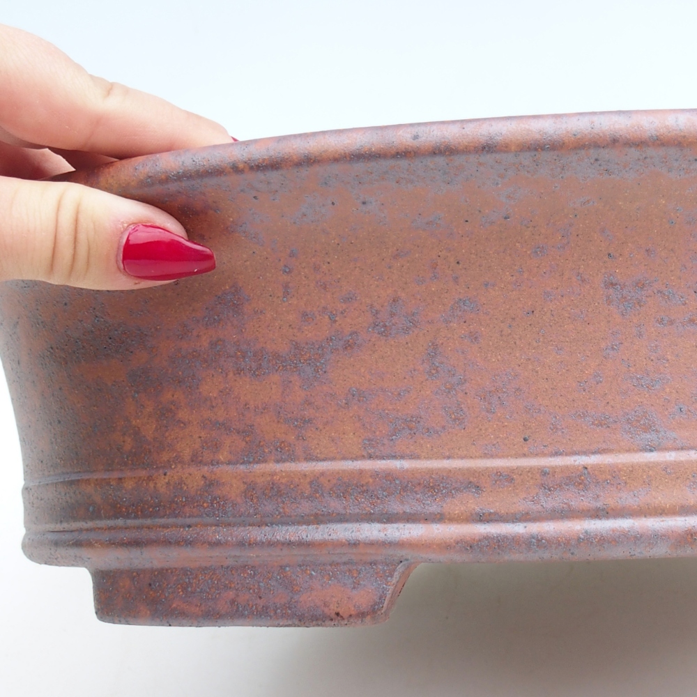 Kerámia bonsai tál 36,5 x 28,5 x 9 cm, fém színben